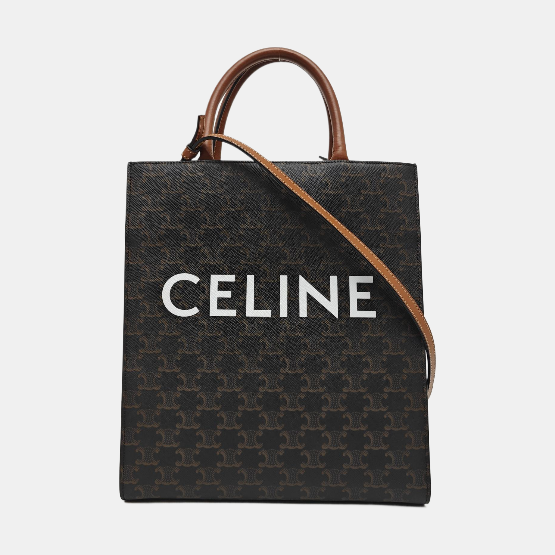 CABAS CELINE Small Coated Canvas Brown