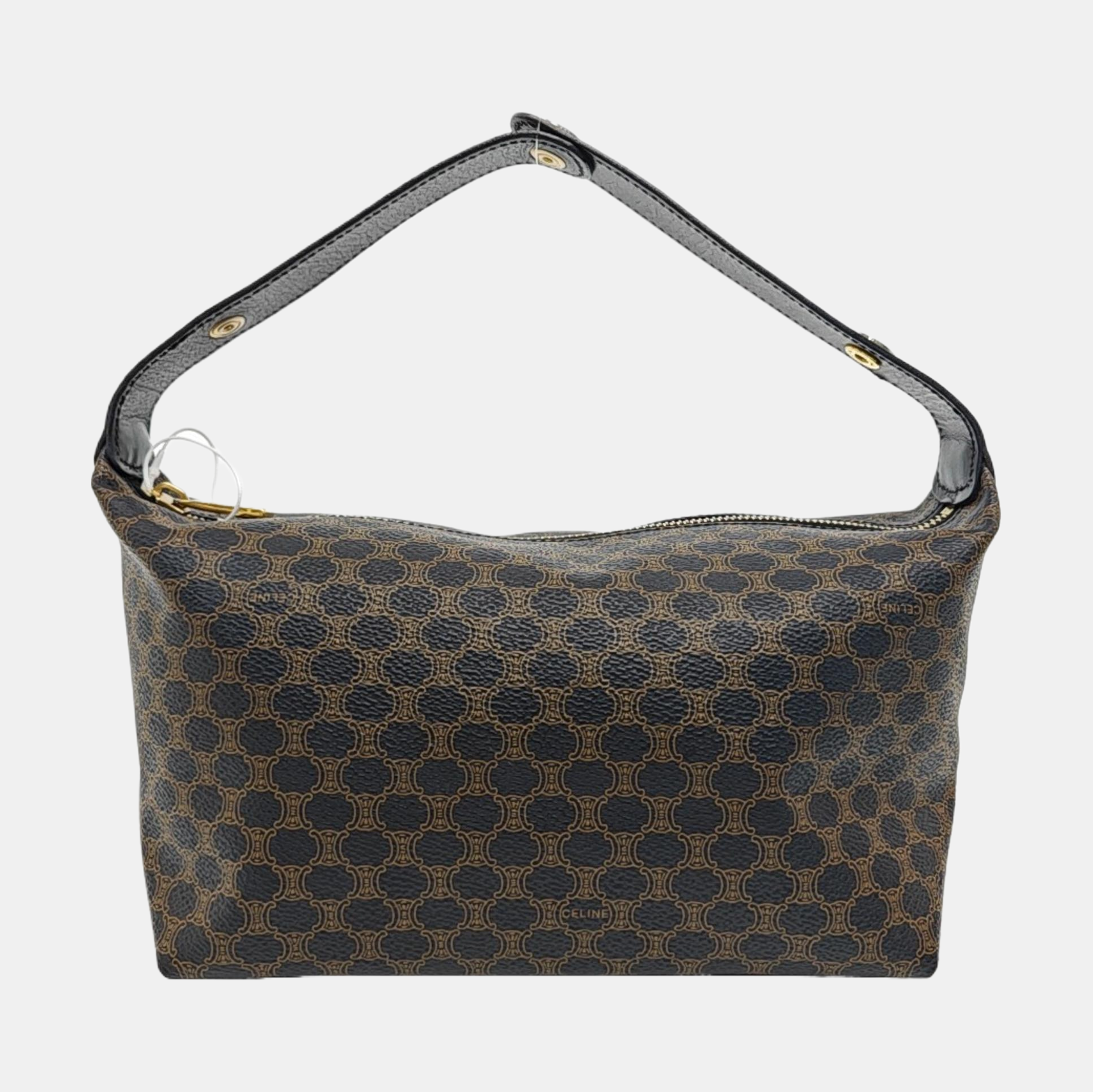 Coated Canvas Top Handle Bag Black