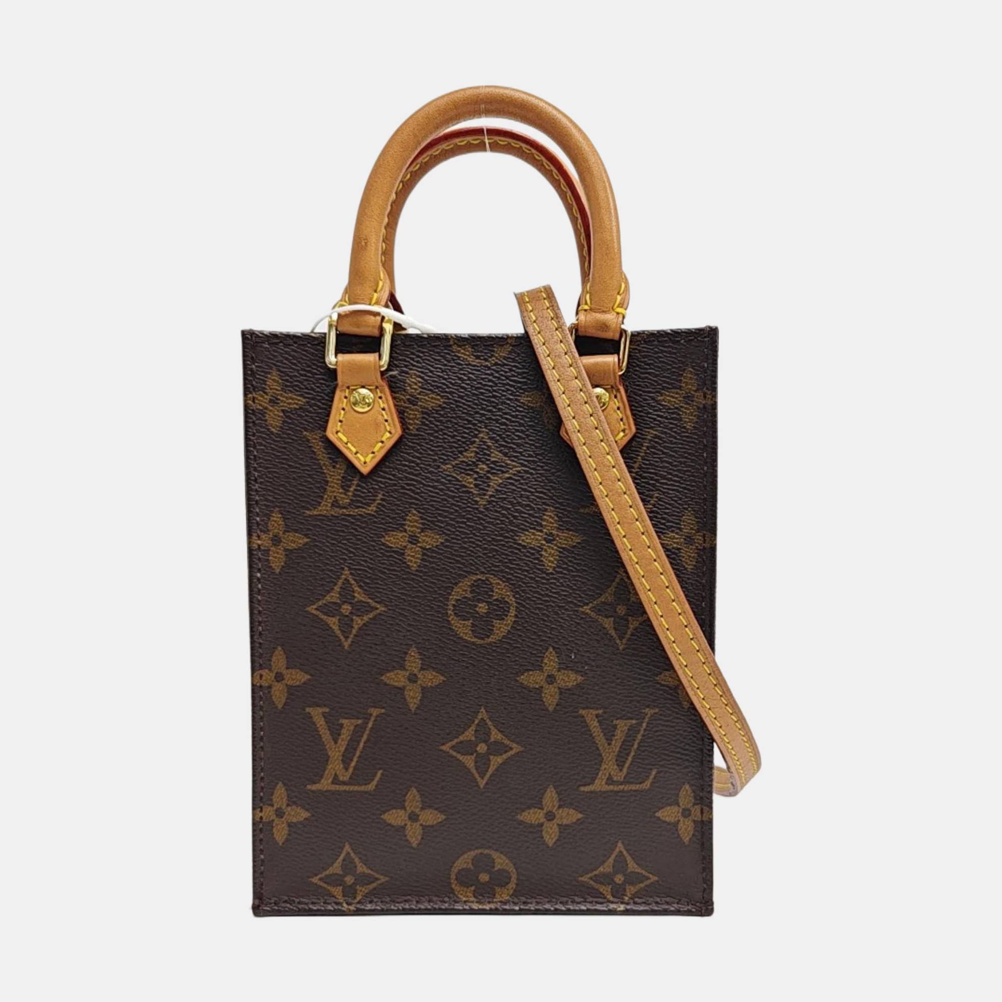 SAC PLAT Mini Monogram Coated Canvas Brown
