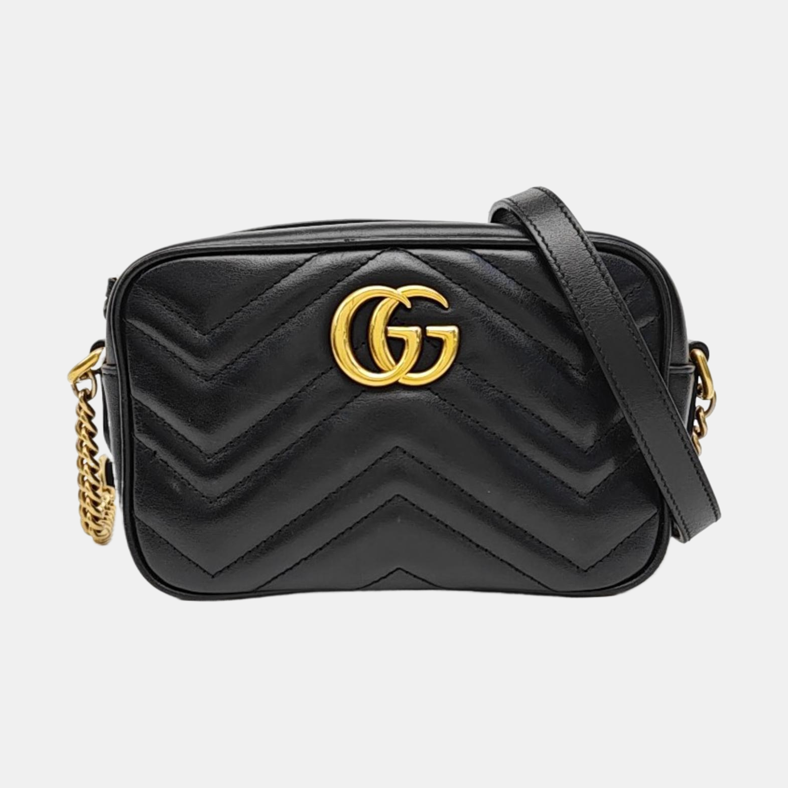 GG Marmont Mini Quilted Calfskin Black