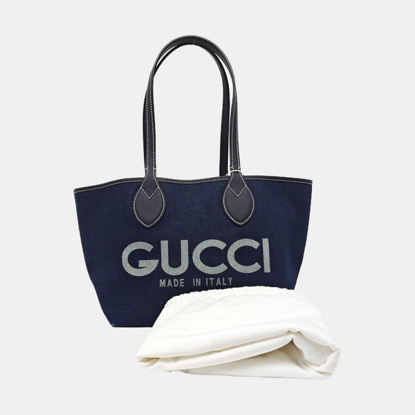 Denim Tote Bag Small Blue