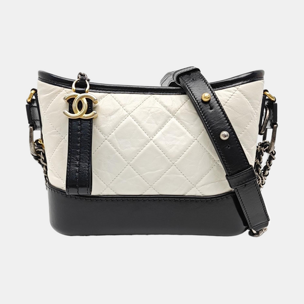 GABRIELLE Small Quilted Calfskin White