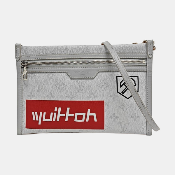 FLAT Monogram Coated Canvas Gray