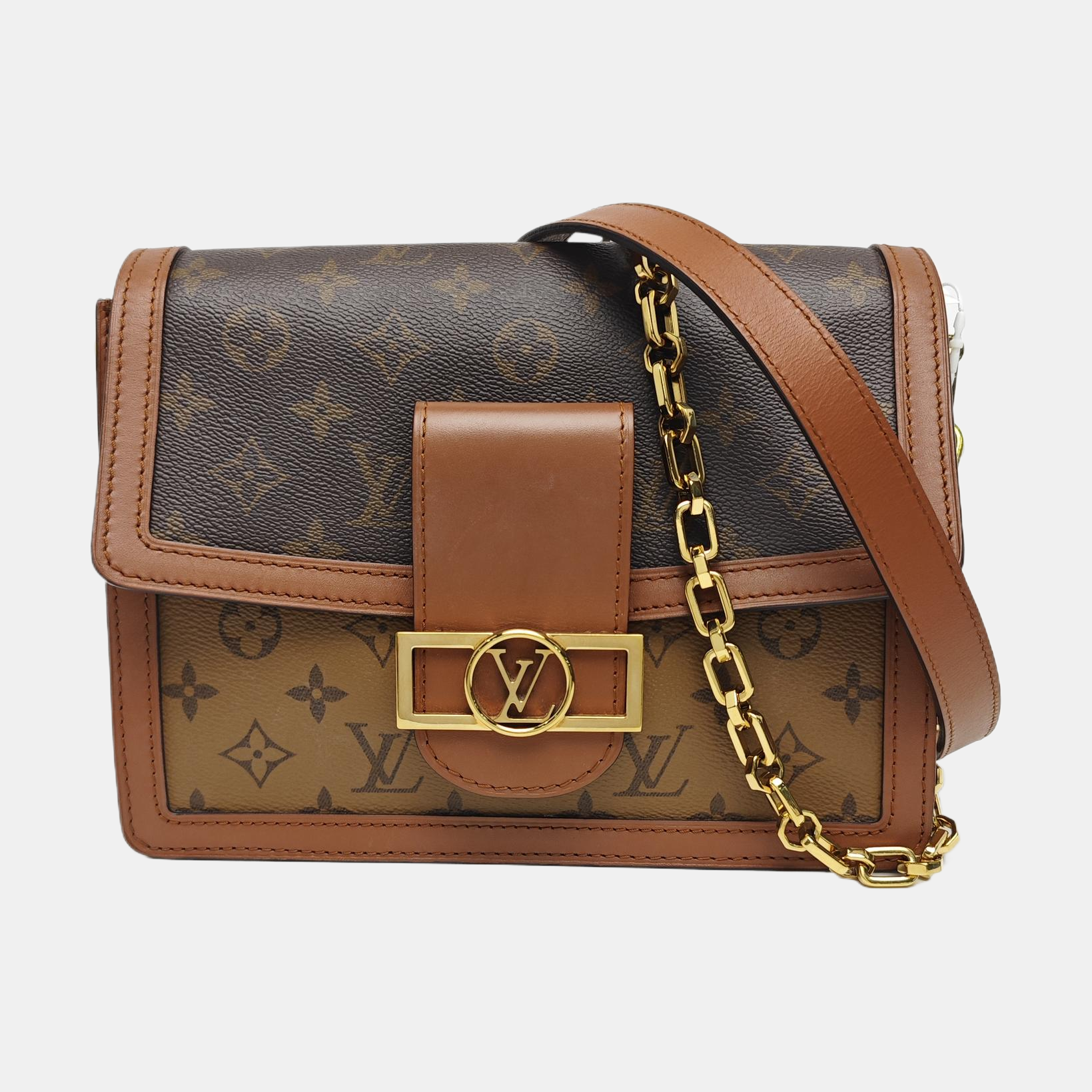 DAUPHINE MM Monogram Coated Canvas Brown