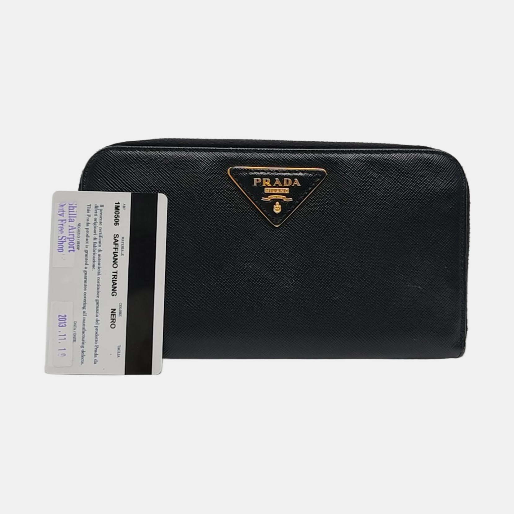 Billetera de piel de ternera negra