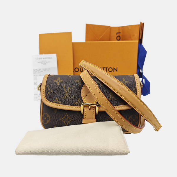 DIANE Nano Monogram Coated Canvas Brown
