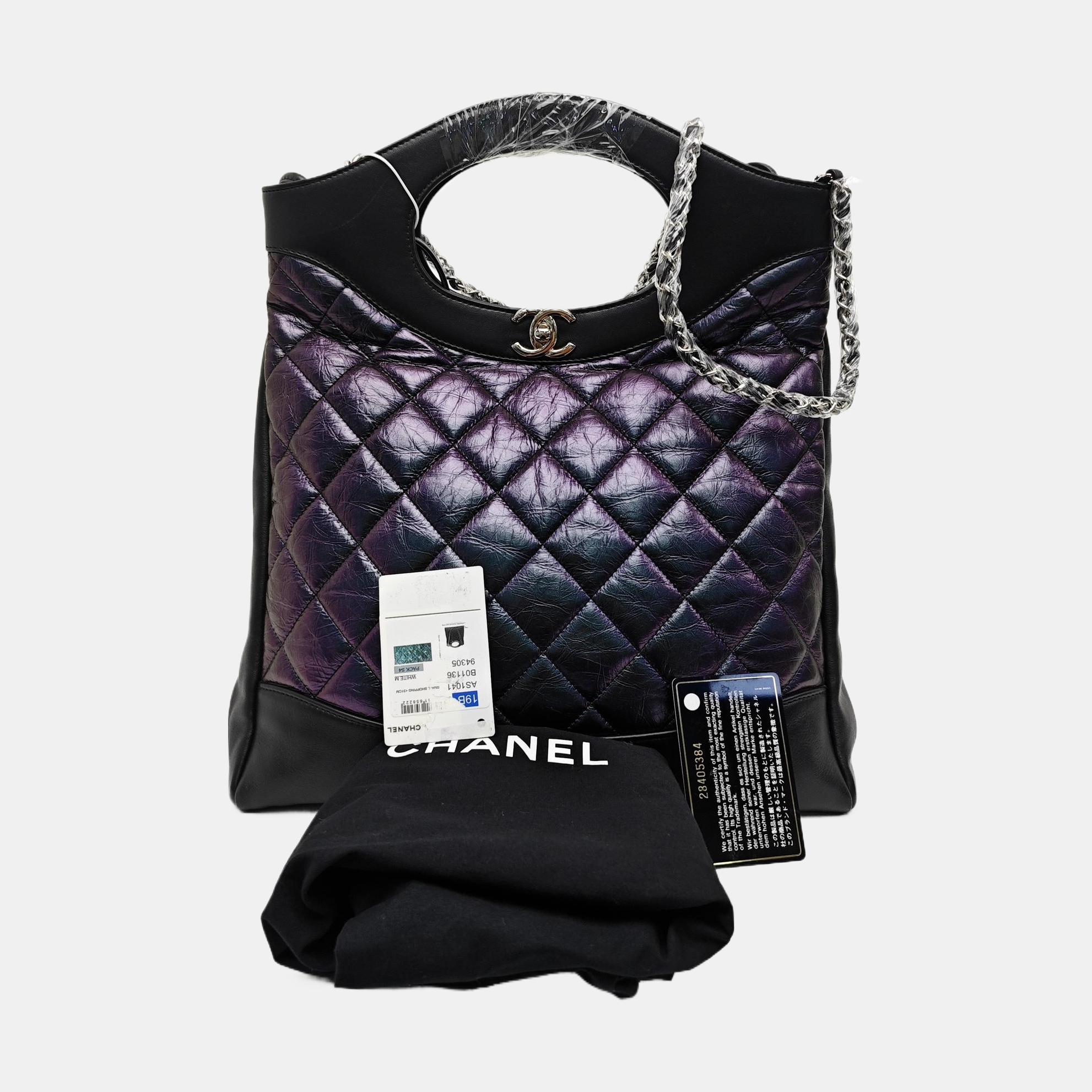 CHANEL 31 Small Quilted Calfskin Metallic