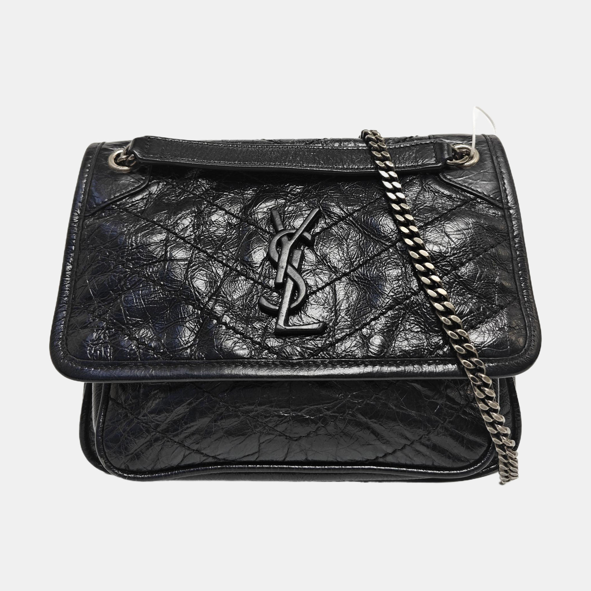 NIKI Small Chevron Calfskin Black