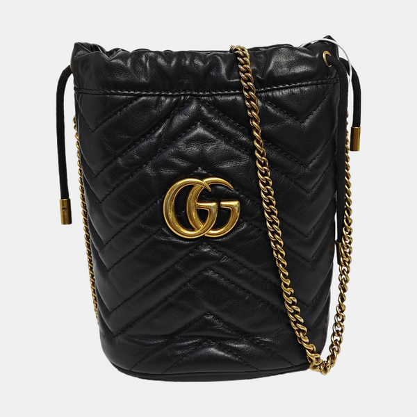 GG Marmont Mini Quilted Calfskin Black
