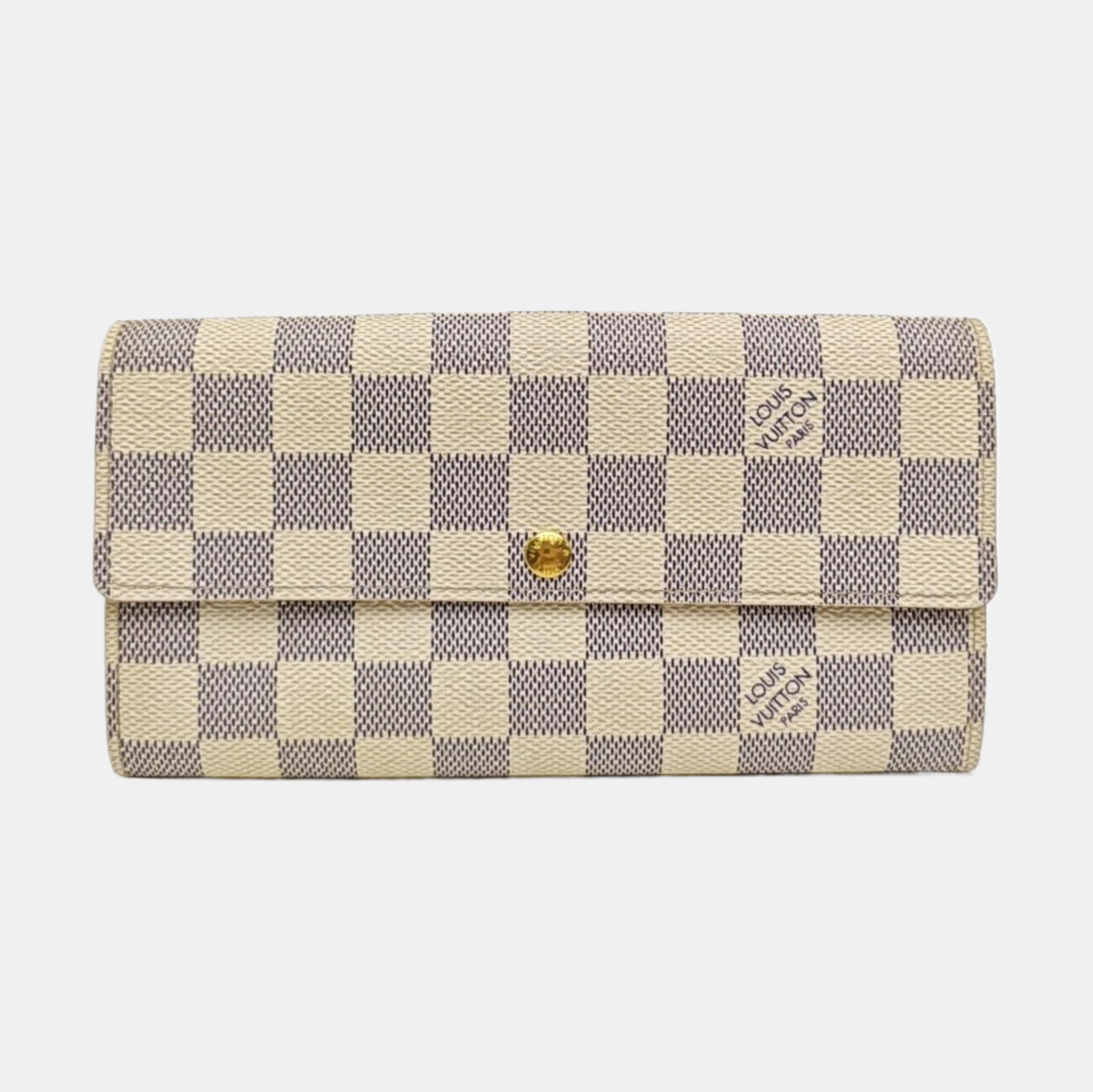 PORTE MONNAIE Damier Azur Coated Canvas White Wallet