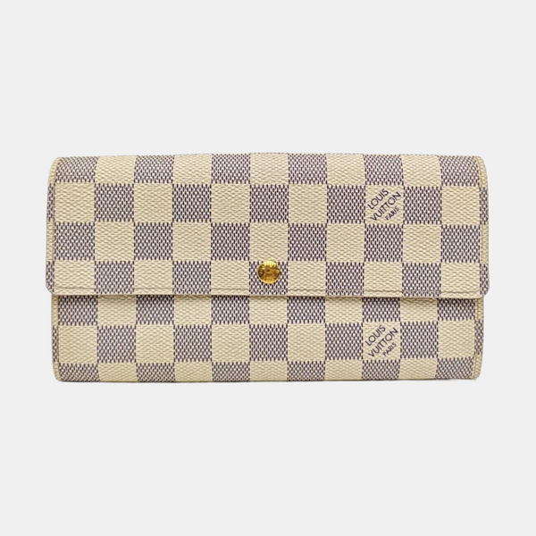 PORTE MONNAIE Damier Azur Coated Canvas White Wallet