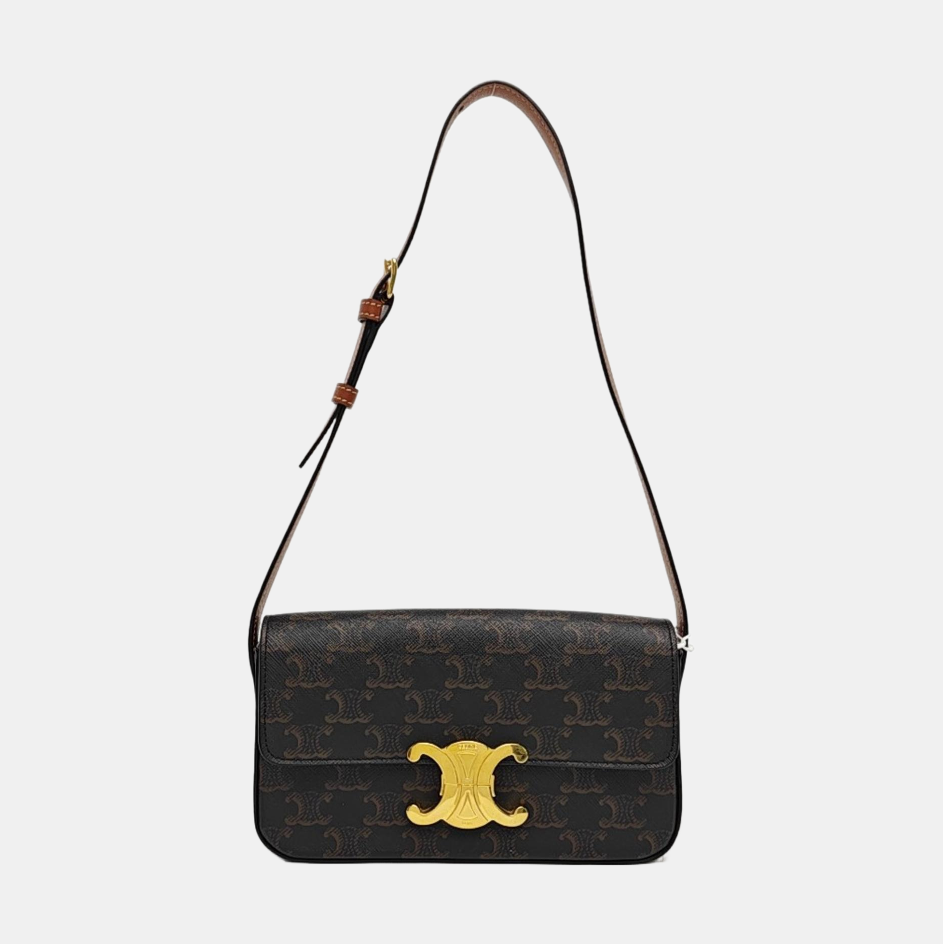 TRIOMPHE Small Coated Canvas Brown