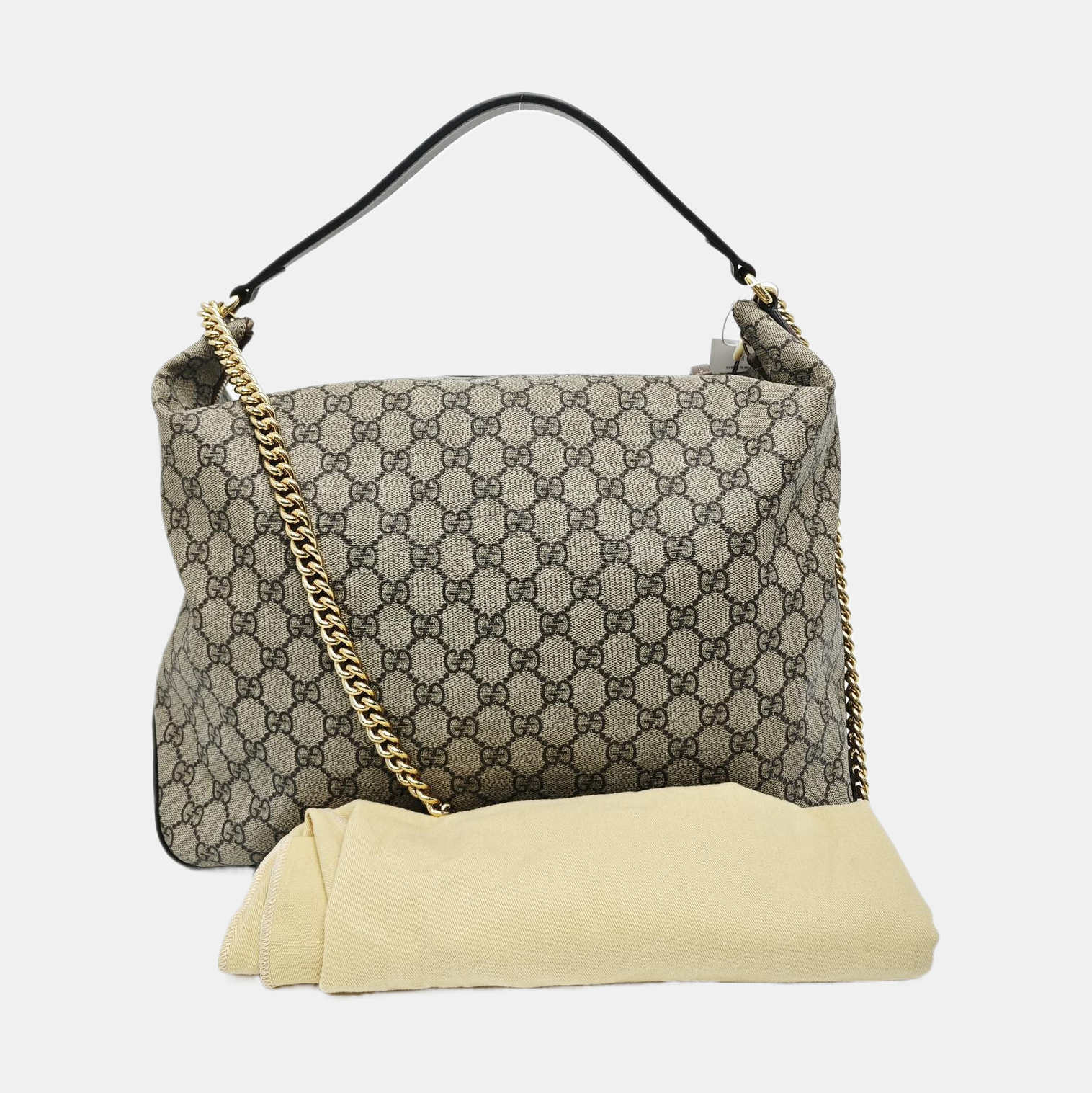 Monogram Coated Canvas Shoulder Bag Black
