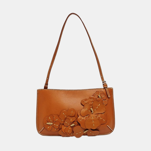 Calfskin Top Handle Bag Brown