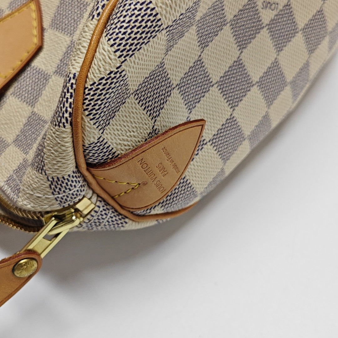 SPEEDY 30 Damier Azur Coated Canvas White
