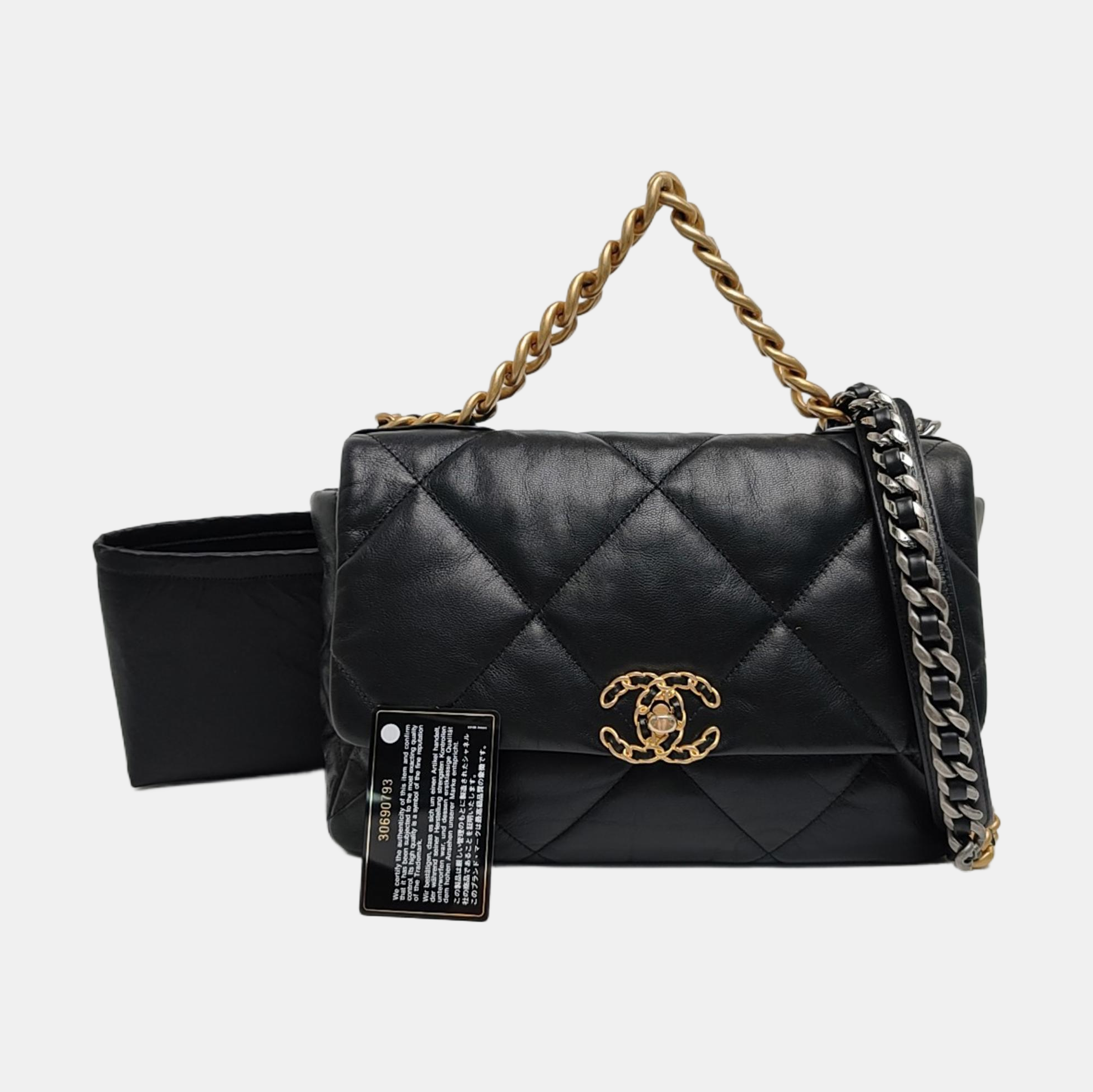 CHANEL 19 Medium Quilted Lambskin Black