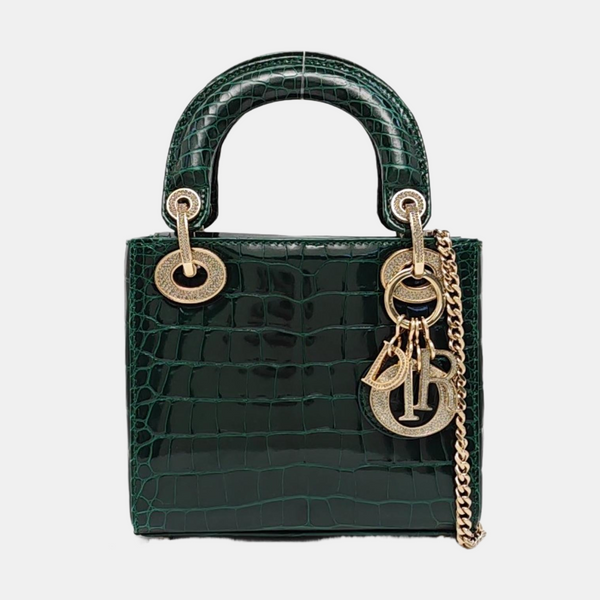 Lady Dior Mini Crocodile Green