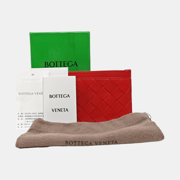 Lambskin Card Holder Red