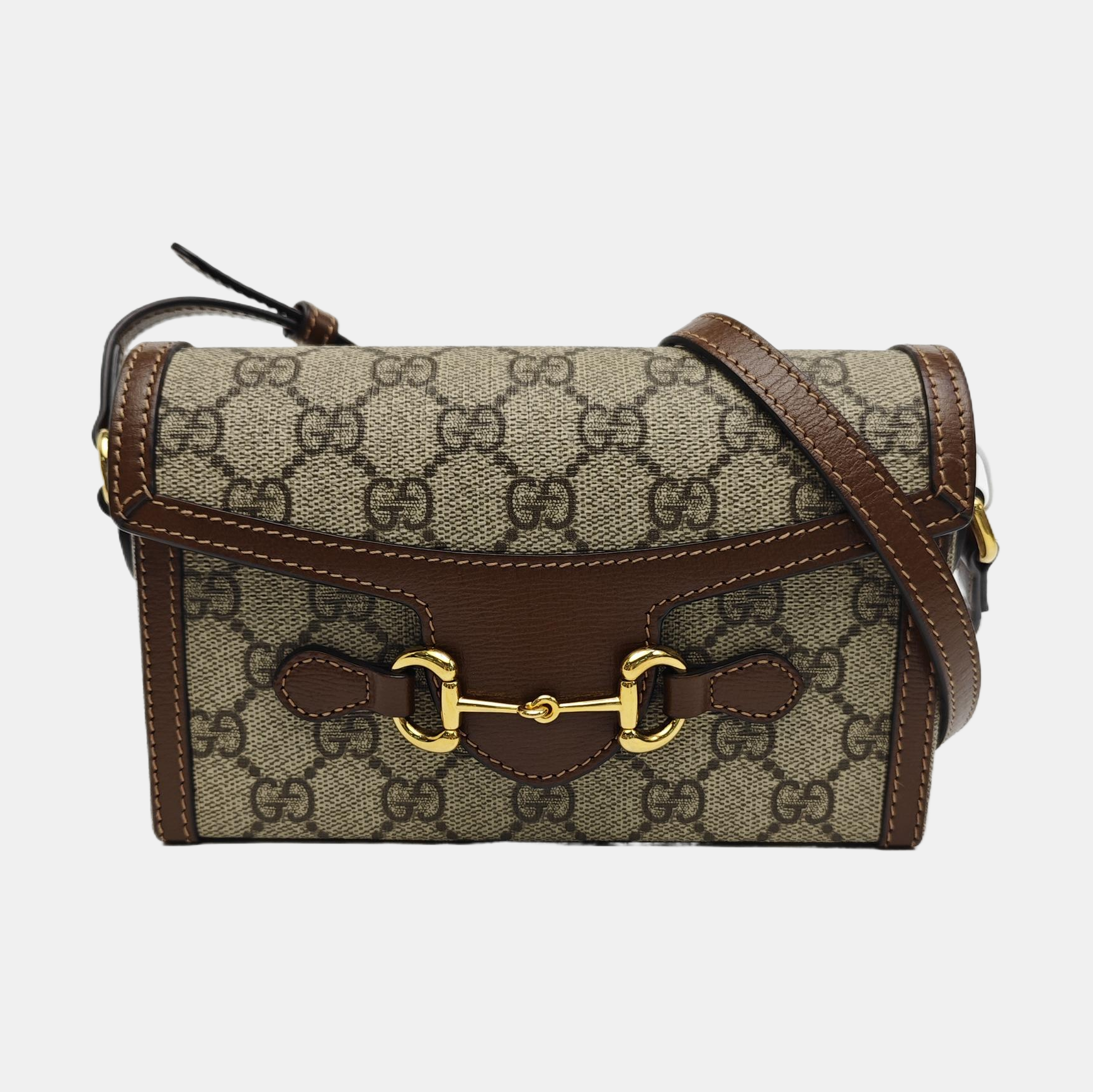 Horsebit 1955 Mini Monogram Coated Canvas Beige