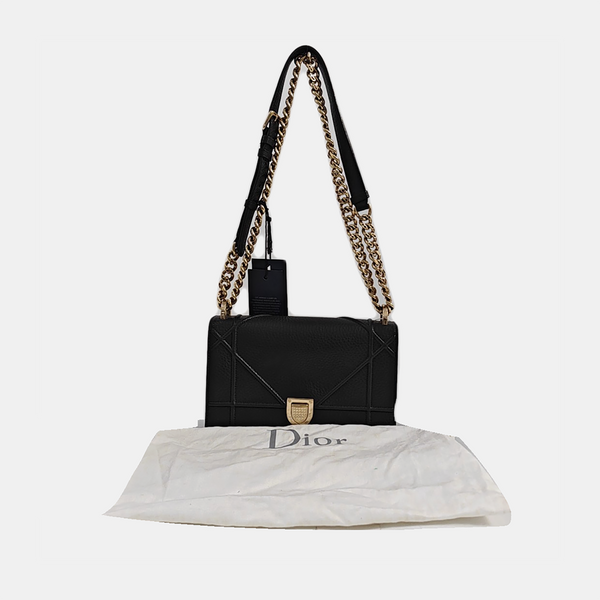 Diorama Small Cannage Calfskin Black