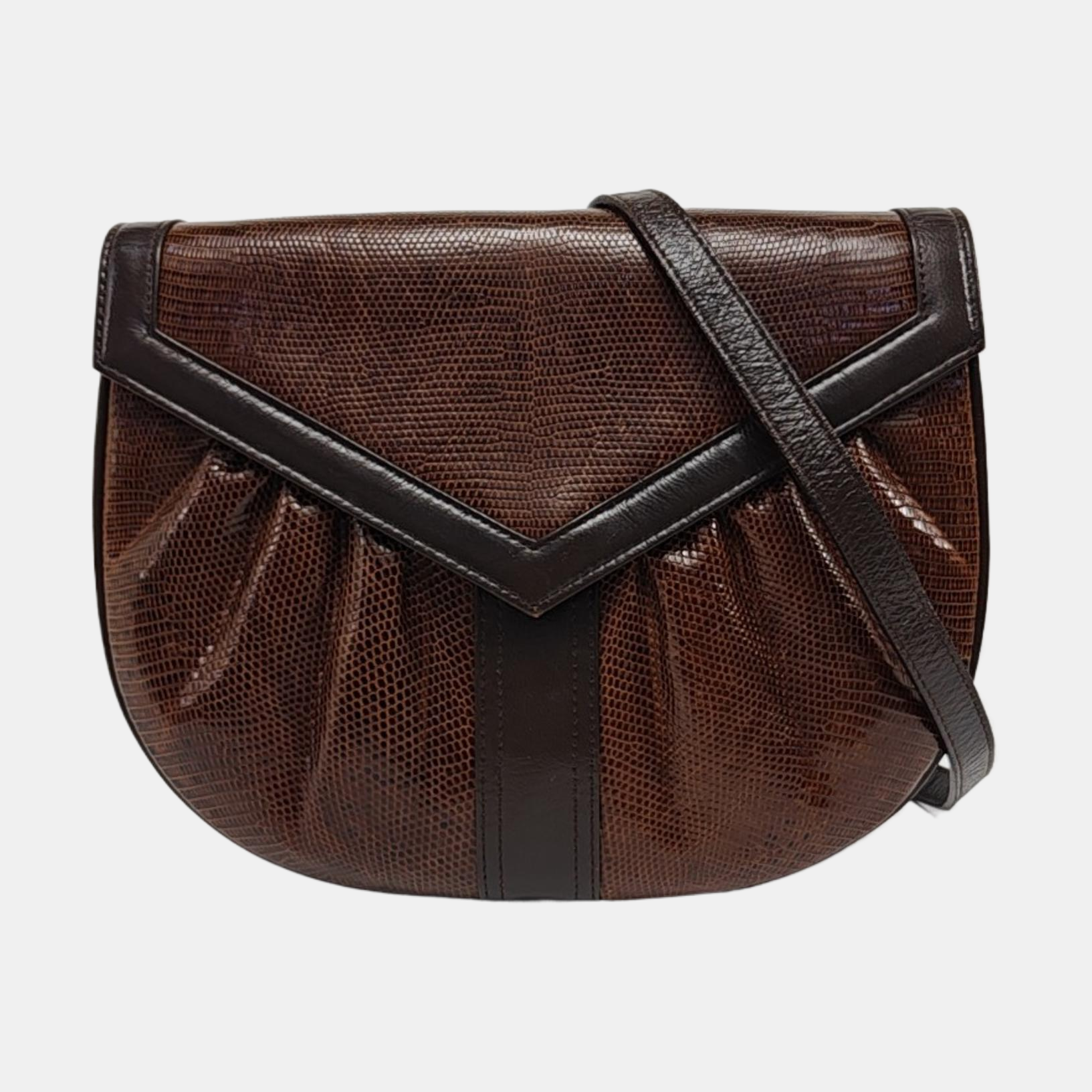 Lizard Shoulder Bag Brown
