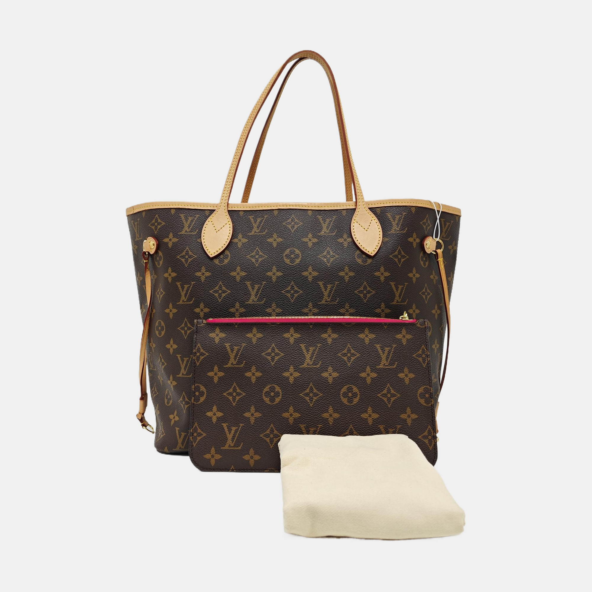 NEVERFULL MM Monogram Coated Canvas Brown
