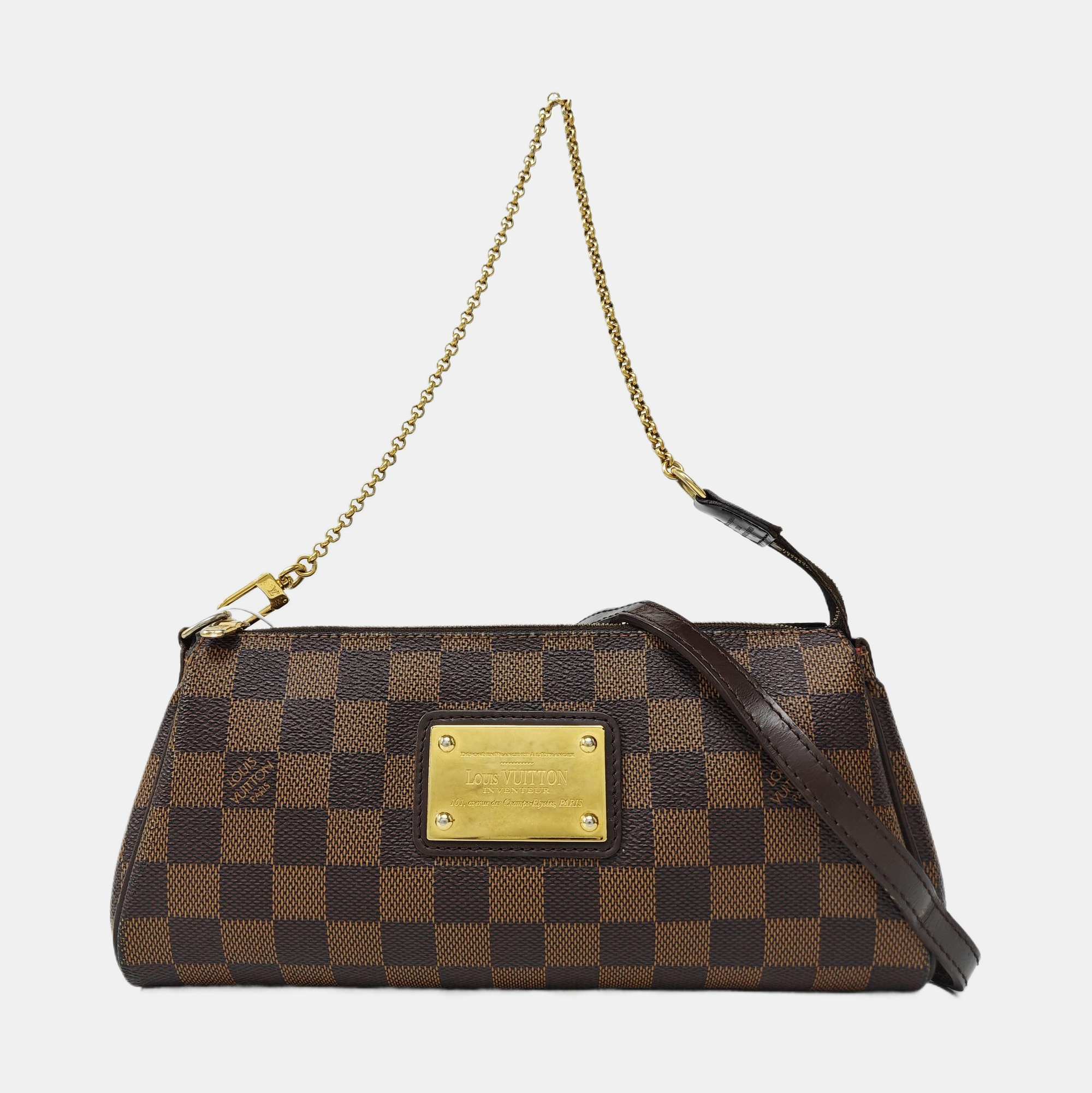 EVA Damier Ebene Coated Canvas Brown
