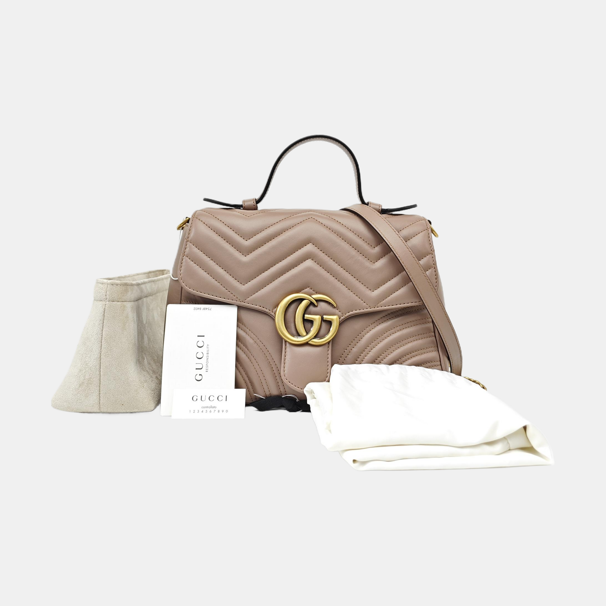 GG Marmont Small Quilted Calfskin Pink