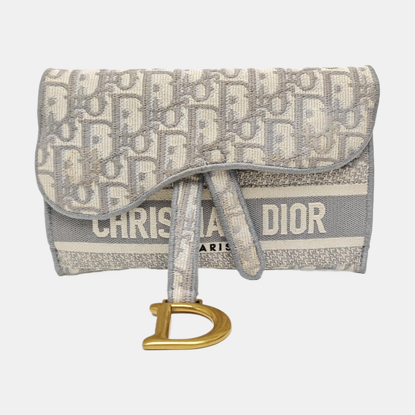 Saddle Mini Oblique Canvas Gray