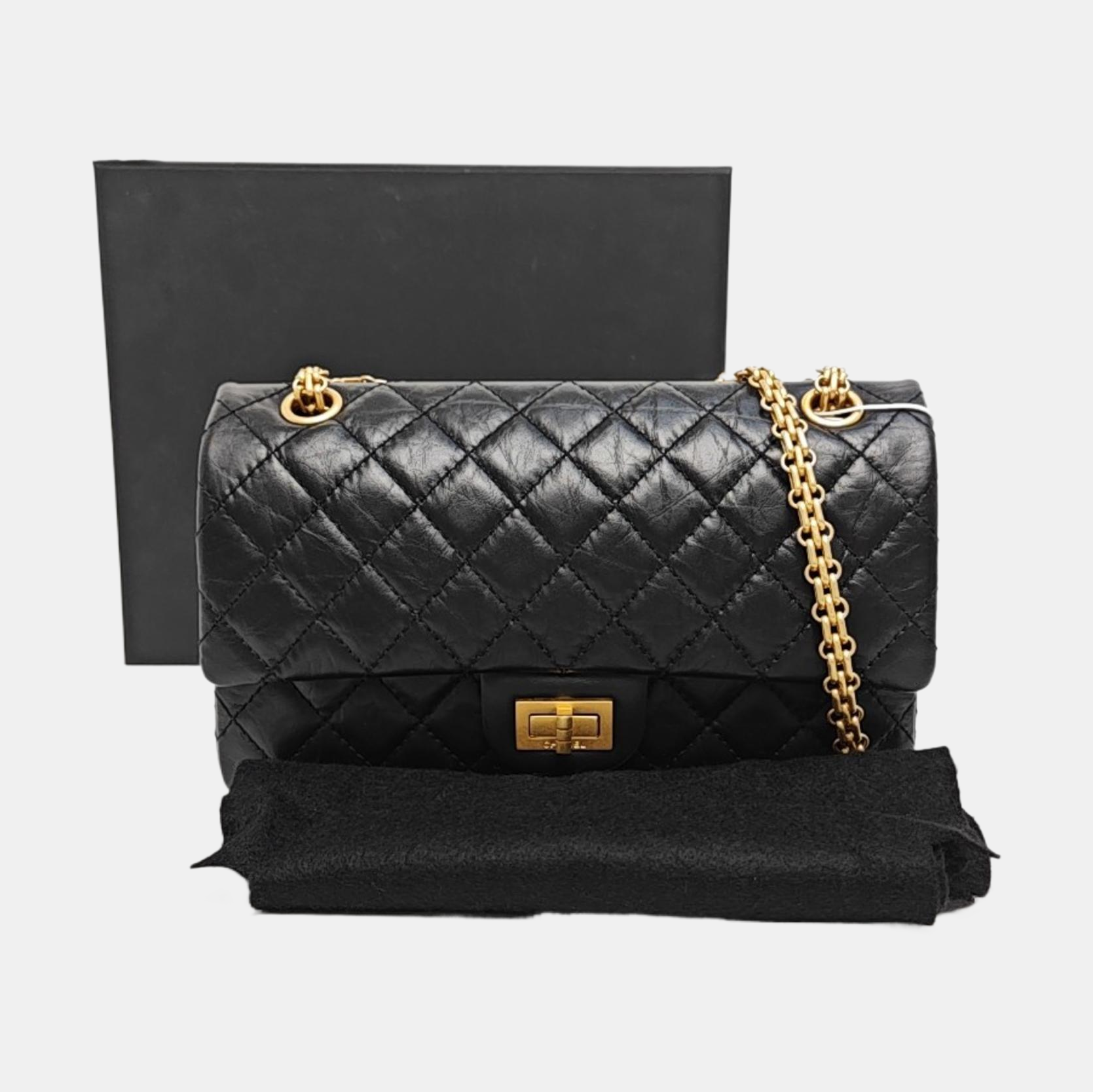 2.55 225 (small) Quilted Calfskin Black