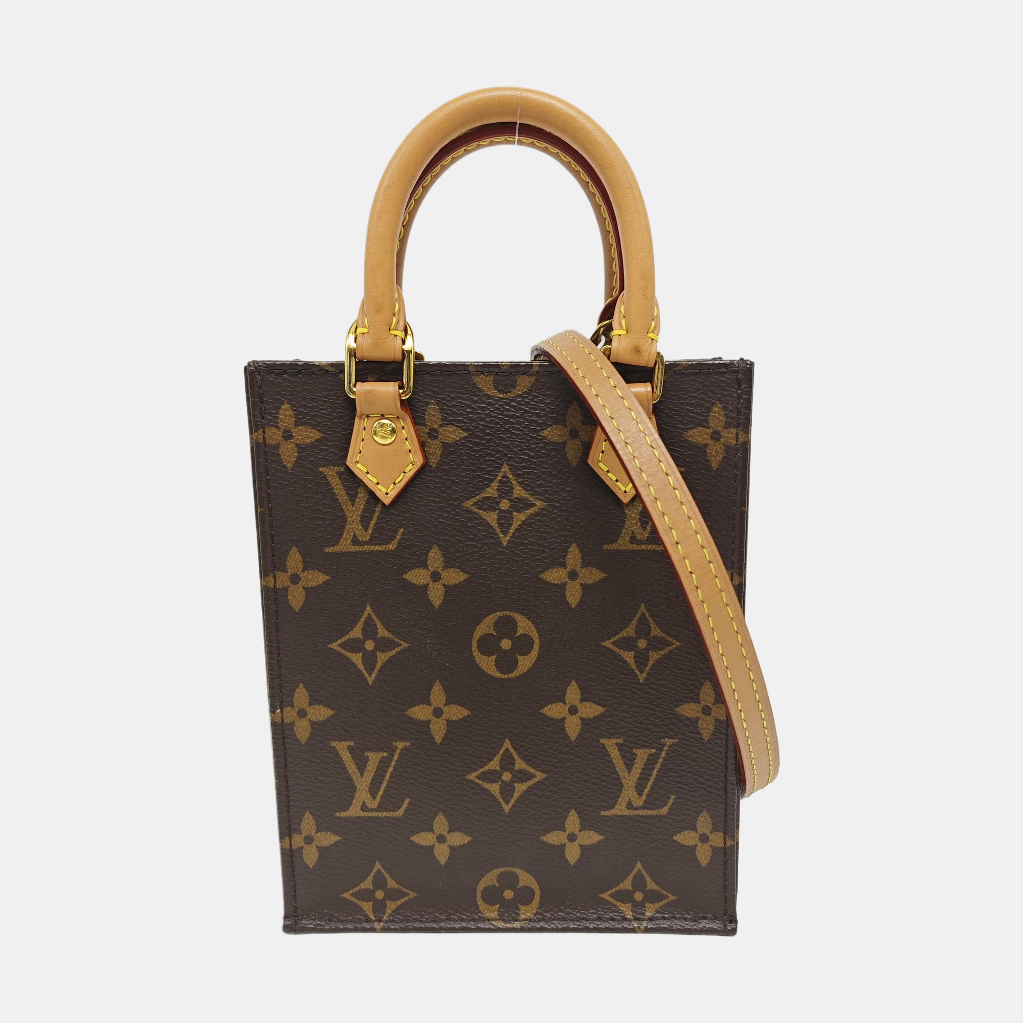 Authenticated pre-owned  SAC PLAT Mini Monogram Coated Canvas Brown - Tote Bag at Looply