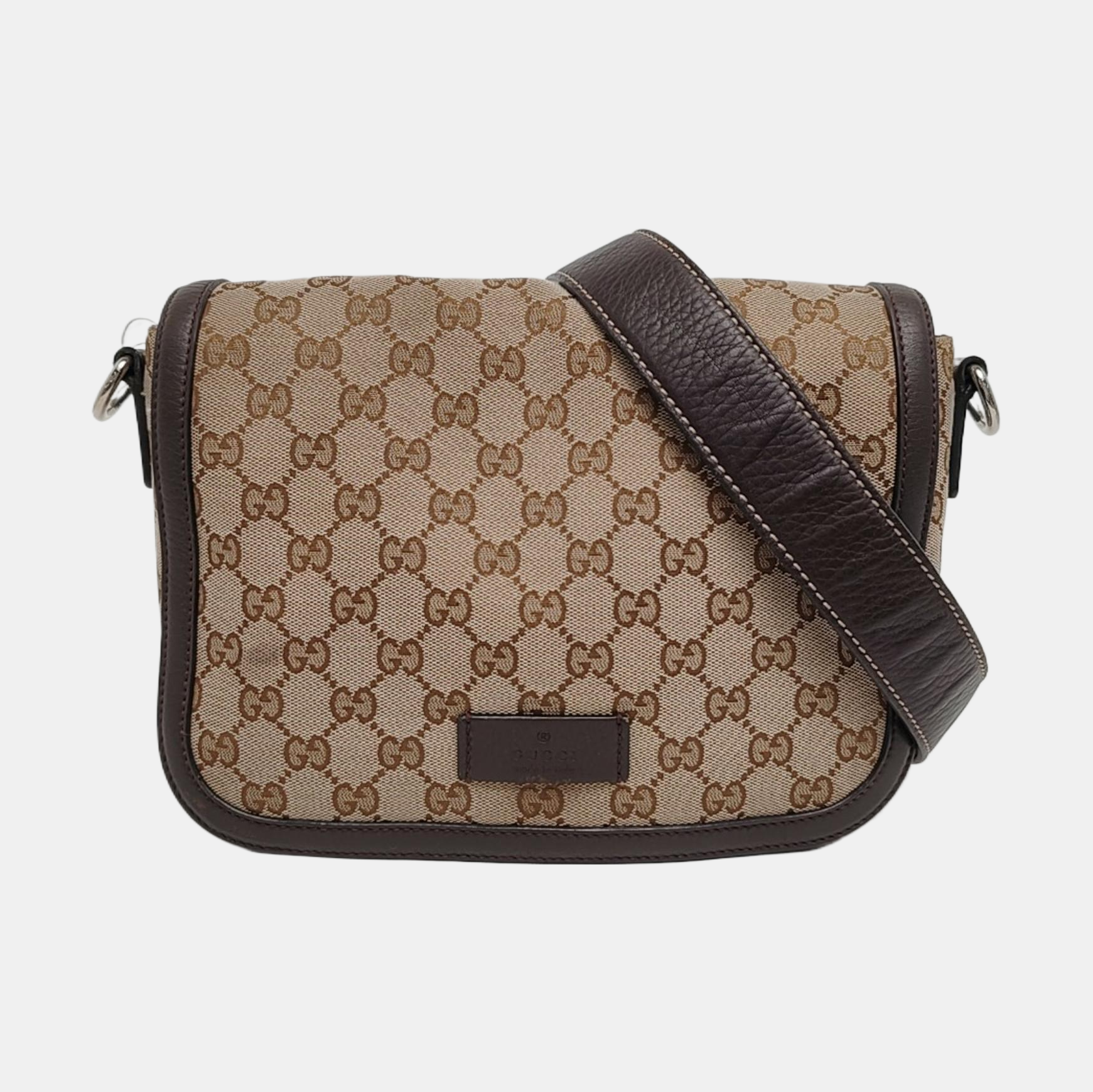 Monogram Canvas Shoulder Bag Brown