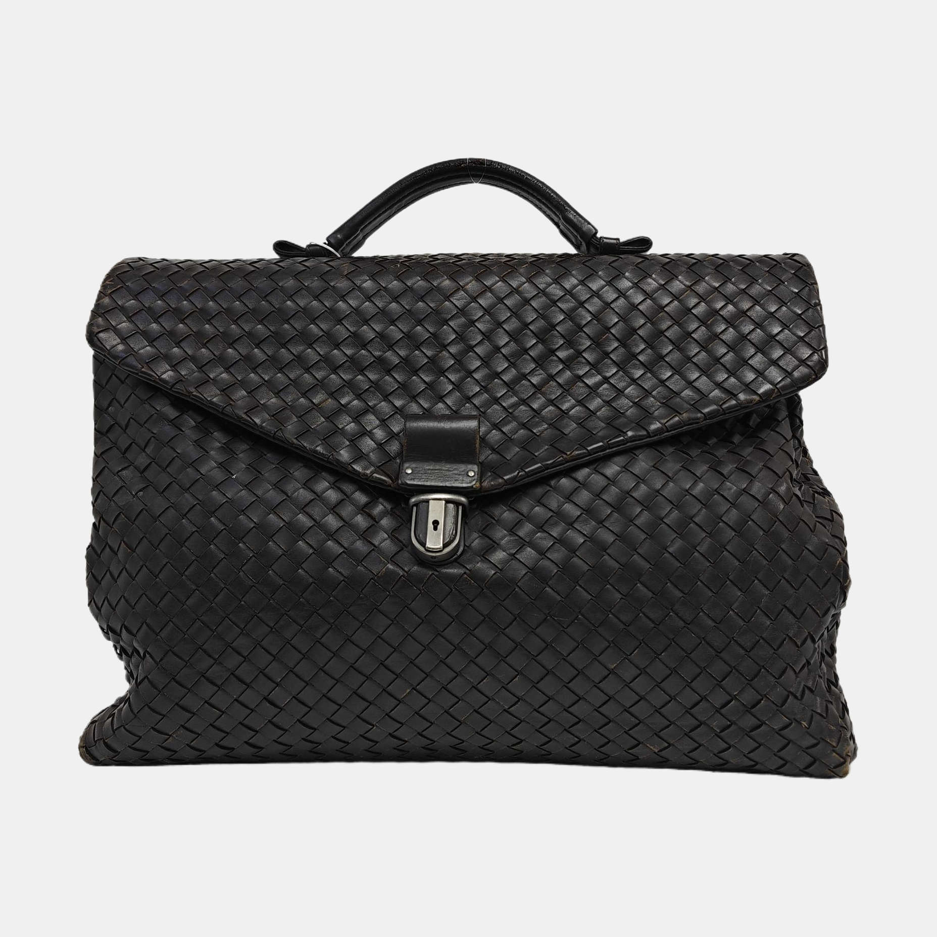 Calfskin Top Handle Bag Brown