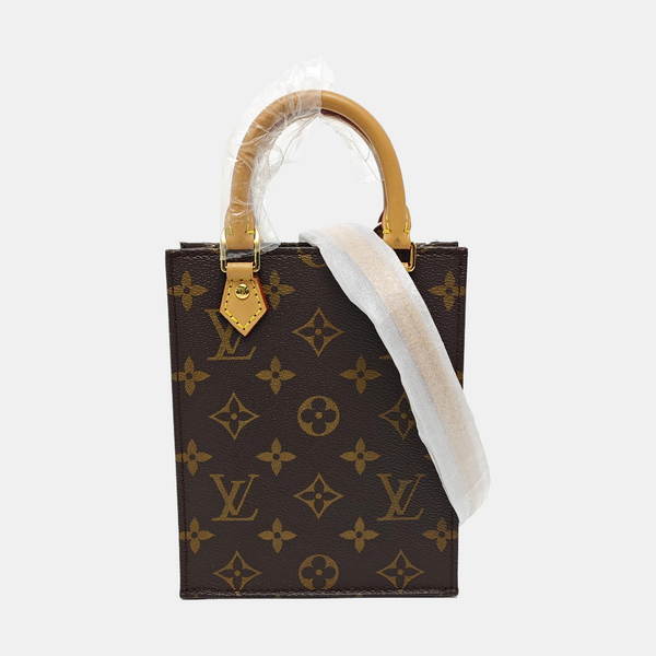 SAC PLAT Mini Monogram Coated Canvas Brown