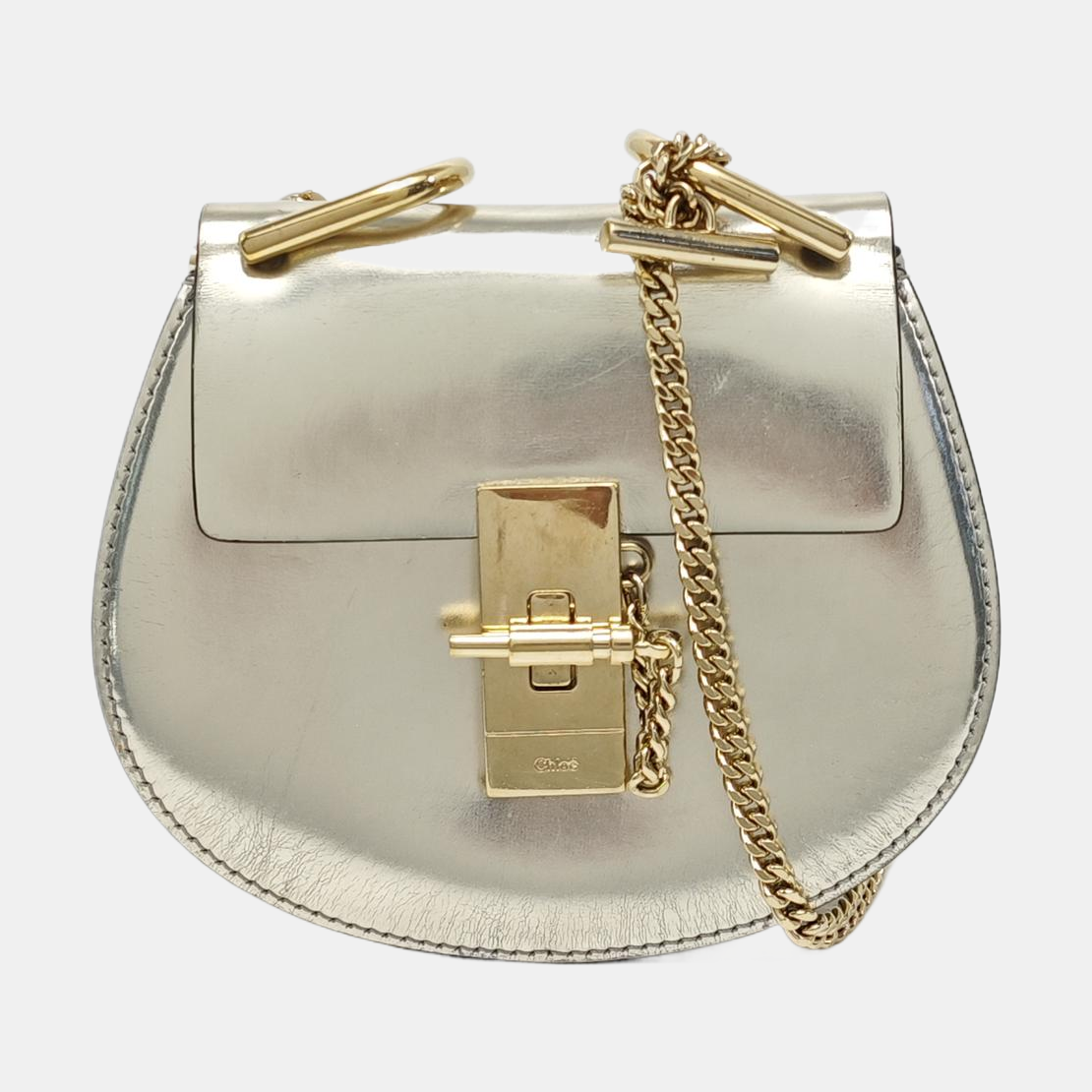 Drew Nano Calfskin Silver
