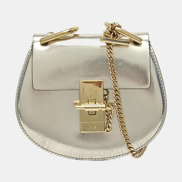 Drew Nano Calfskin Silver