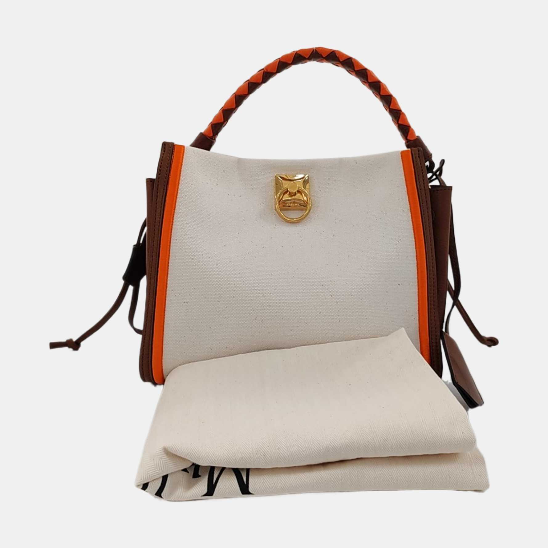 Canvas Top Handle Bag Small White
