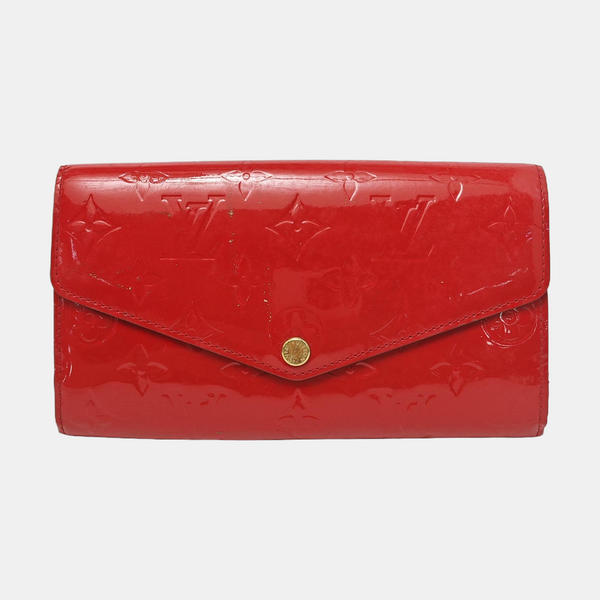 SARAH Monogram Patent Leather Red Wallet