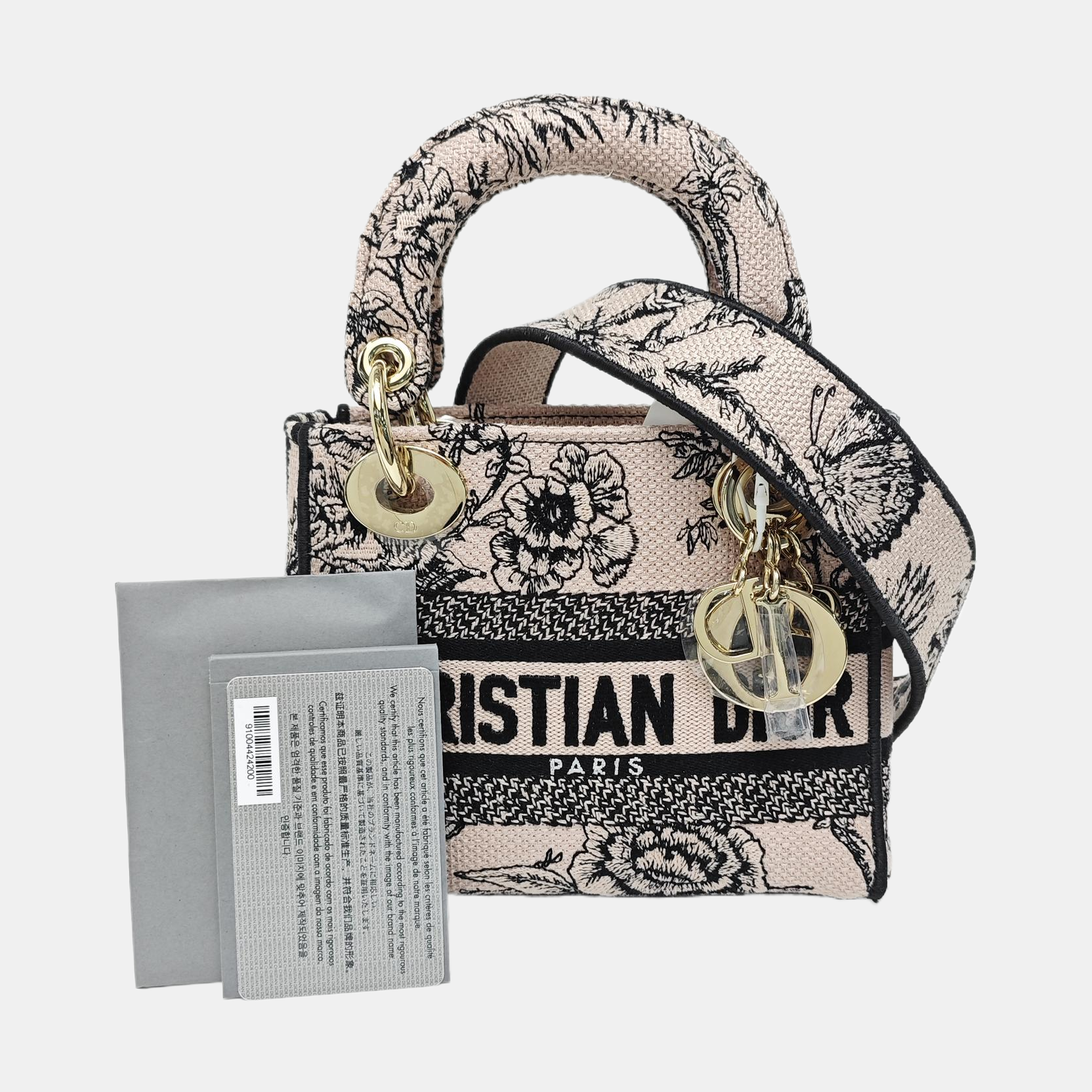 Authenticated pre-owned  Lady Dior Mini Canvas Pink - Tote Bag at Looply