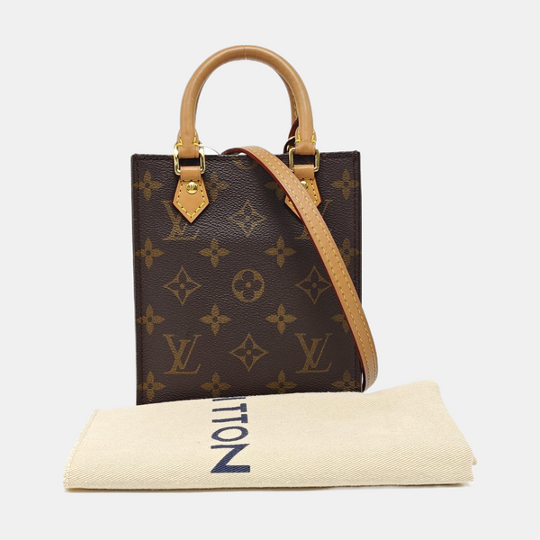 SAC PLAT Mini Monogram Coated Canvas Brown