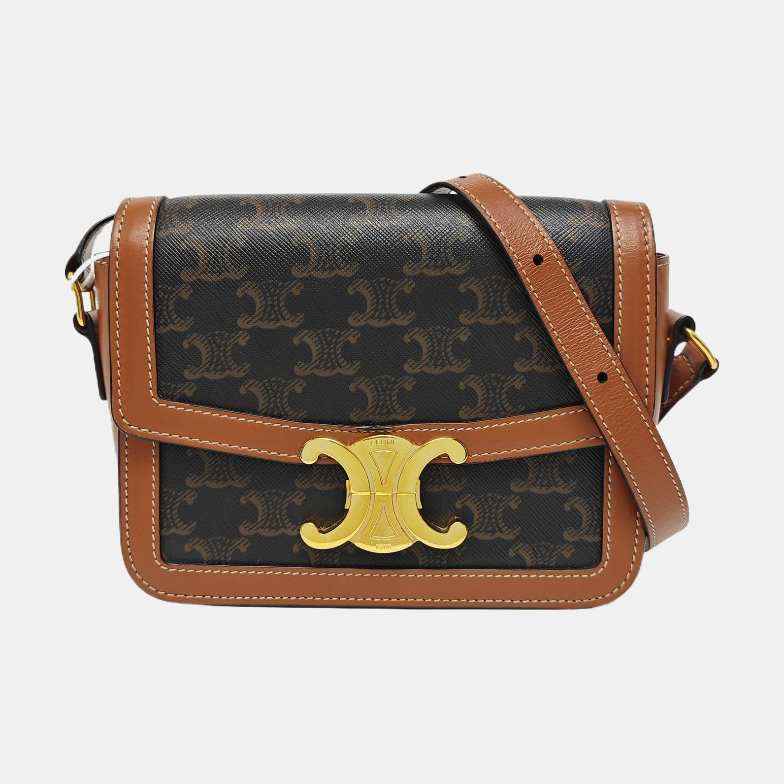 TRIOMPHE Small Coated Canvas Brown