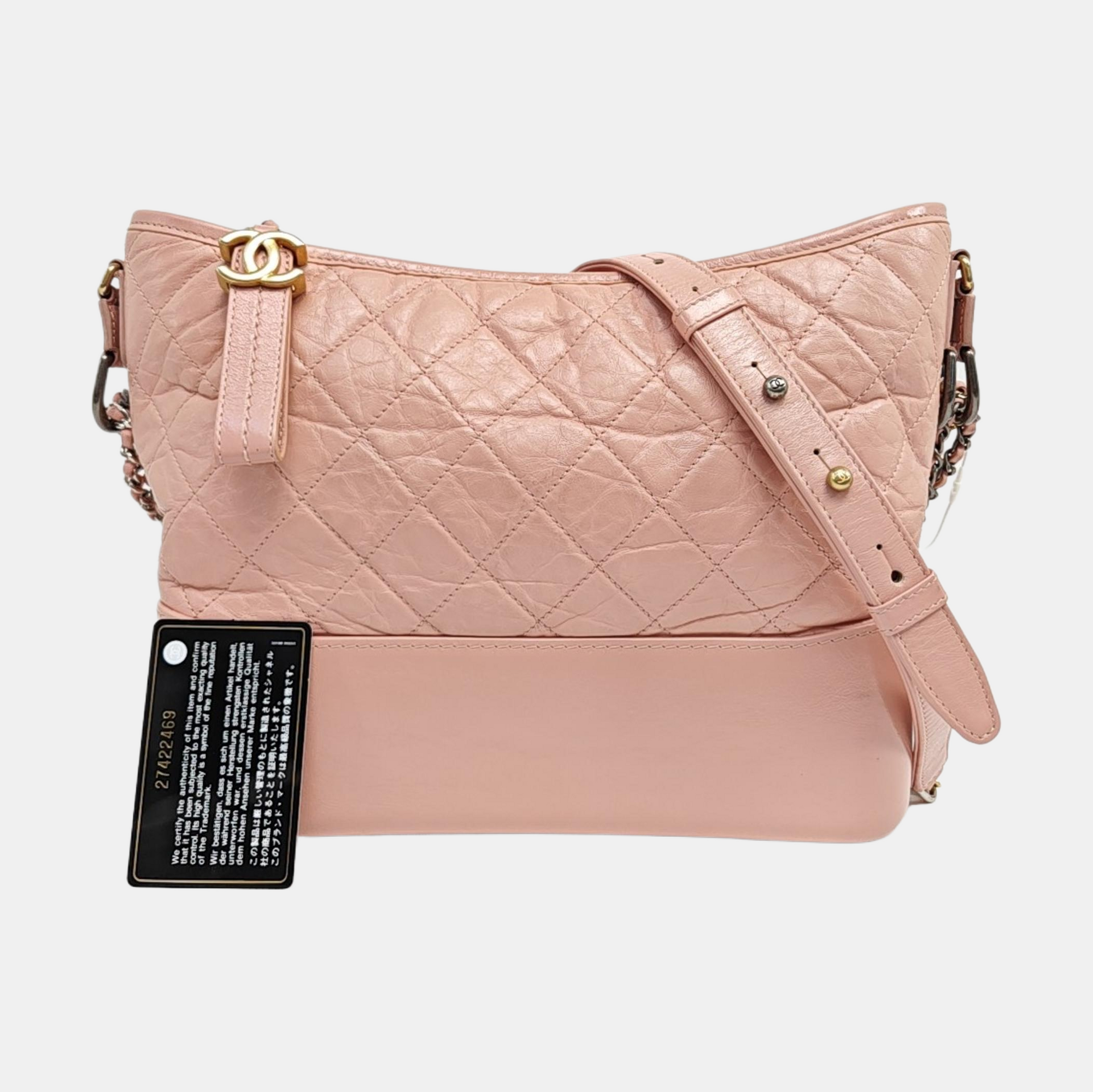 GABRIELLE Medium Quilted Calfskin Pink