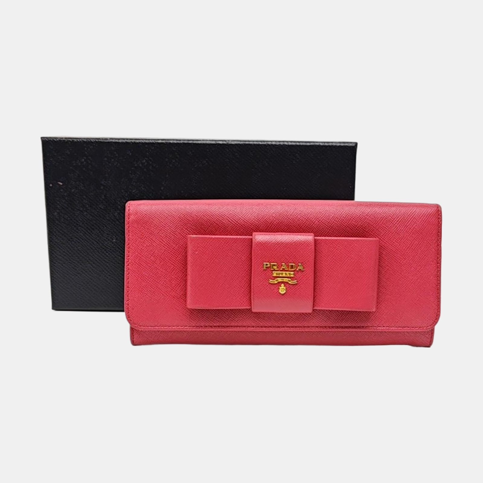 Fiocco Bow Calfskin Red Wallet