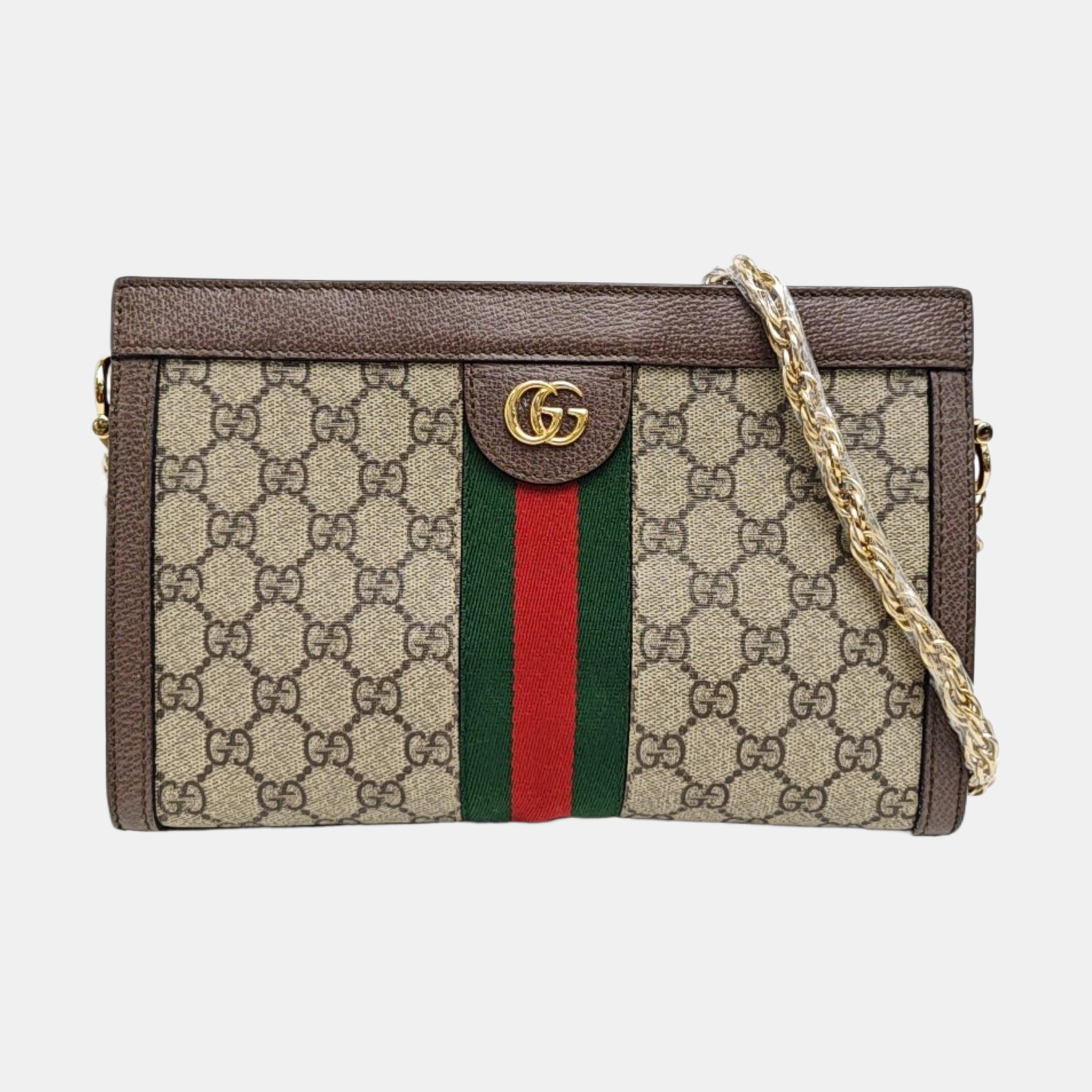 Ophidia Small Monogram Coated Canvas Beige