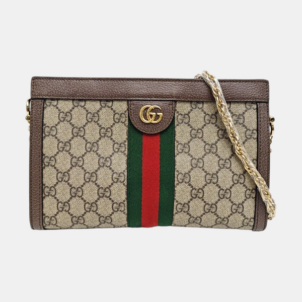 Ophidia Small Monogram Coated Canvas Beige