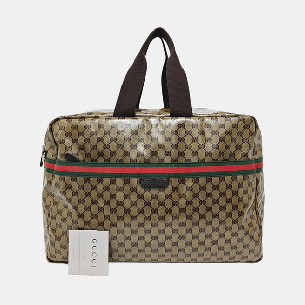 Monogram Coated Canvas Top Handle Bag Brown
