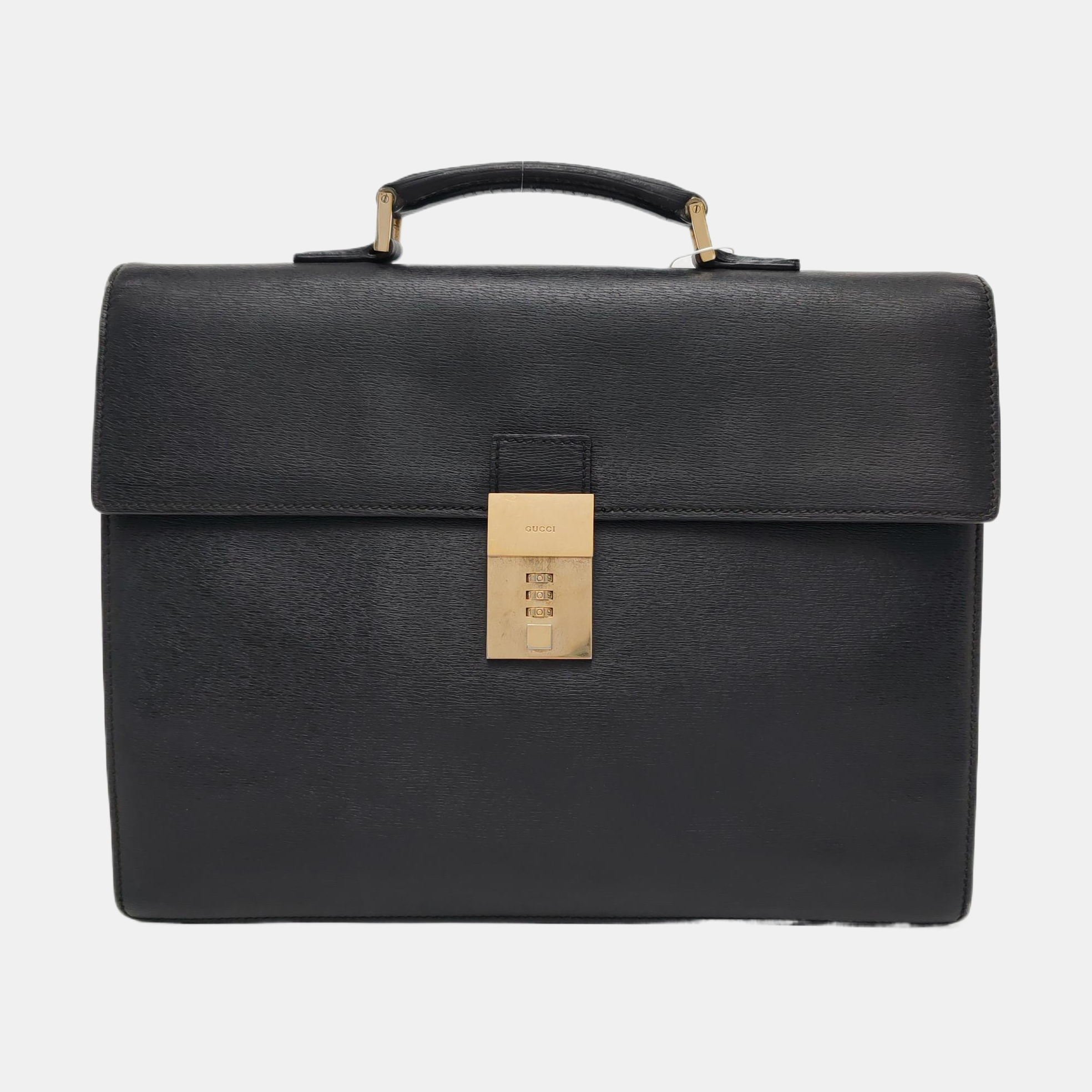Calfskin Top Handle Bag Black
