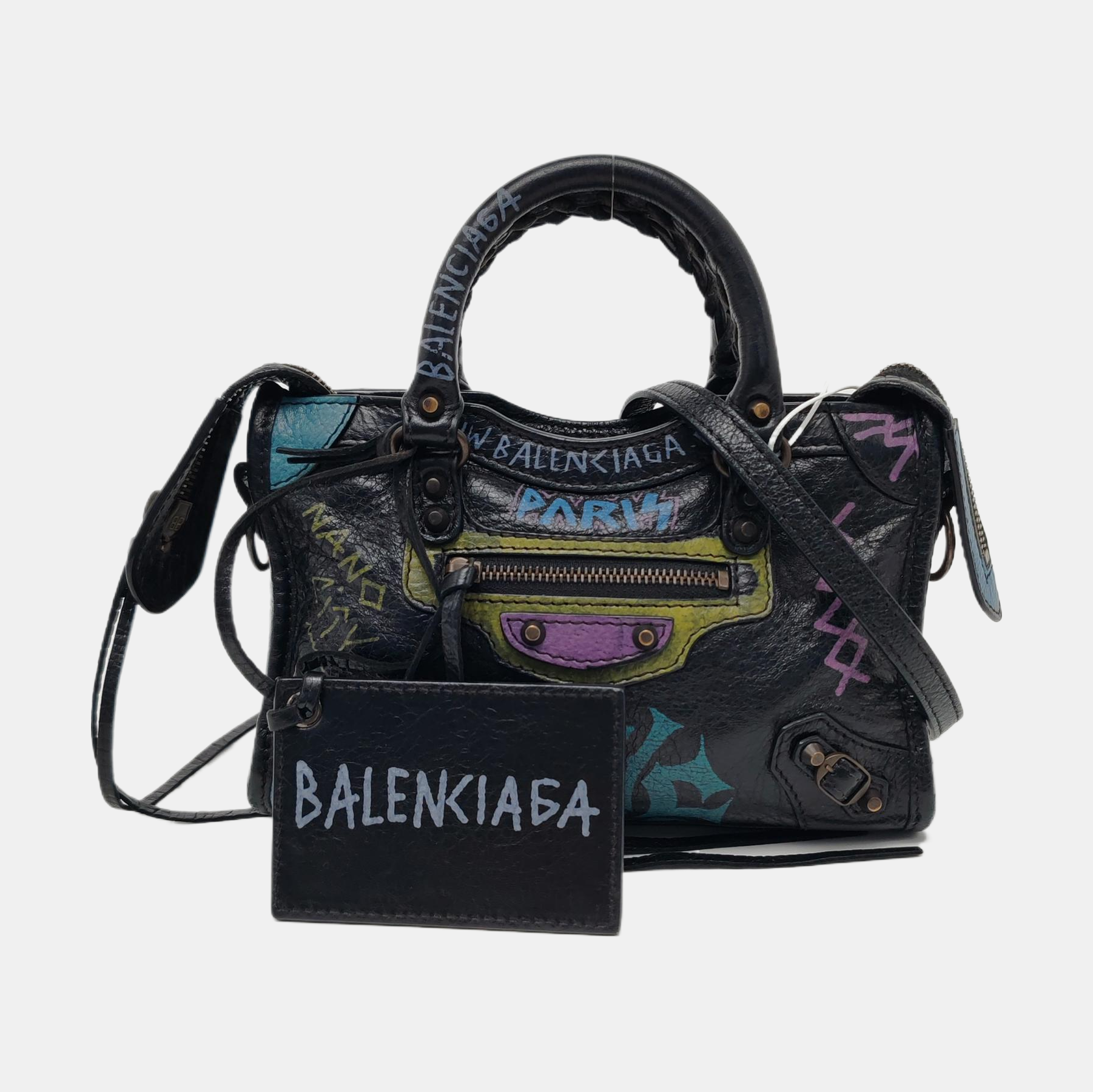 Classic Metallic Edge City Lambskin Black