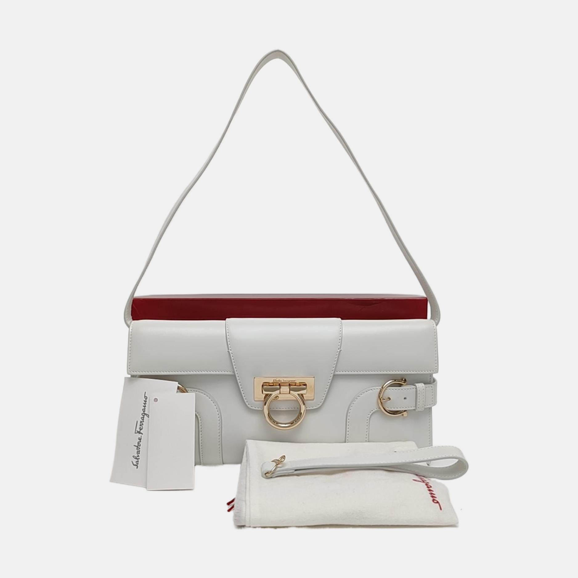 Calfskin Shoulder Bag White