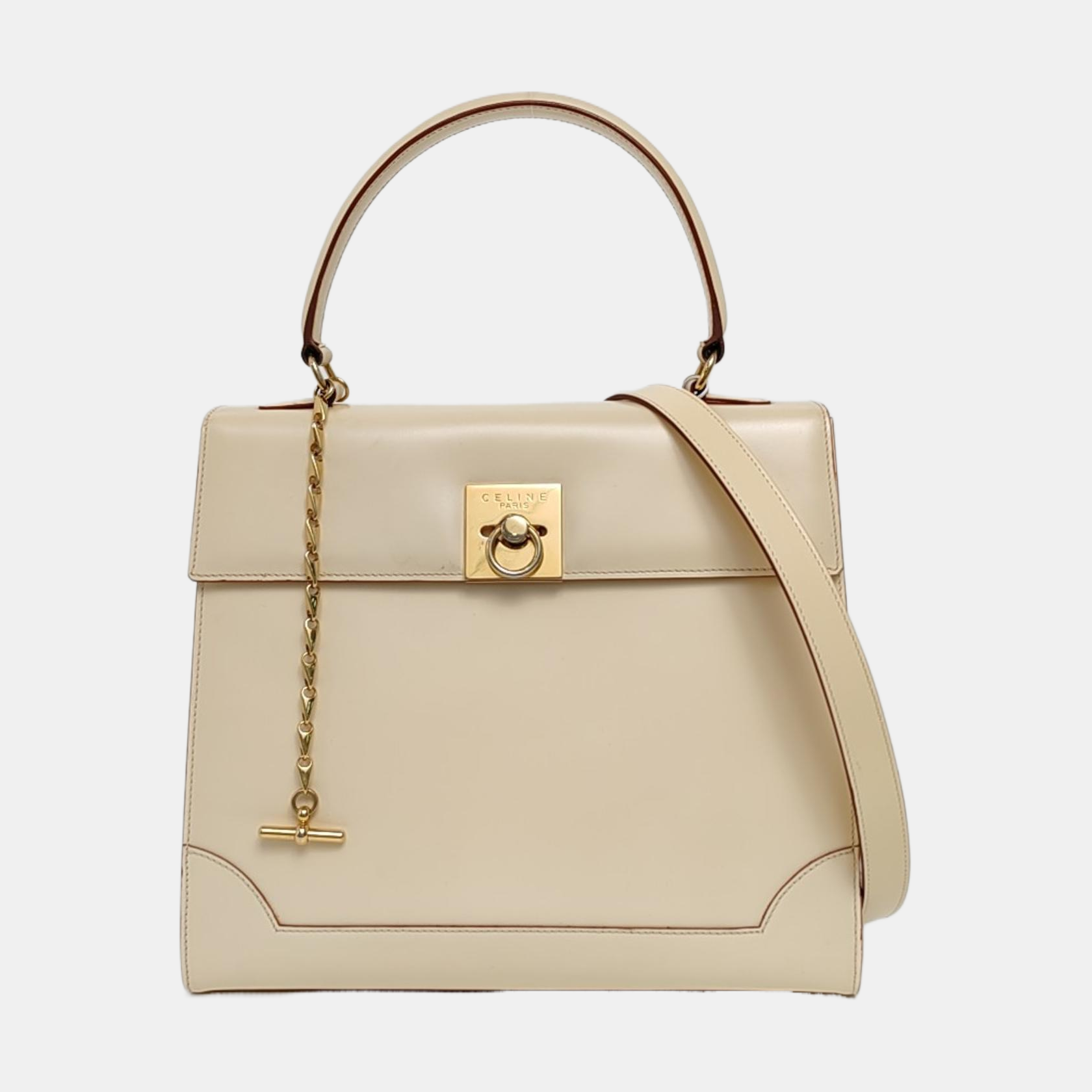 Calfskin Shoulder Bag Beige